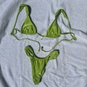 Bydee Green Ribbed Bikini Set- Cyprus in Manzana